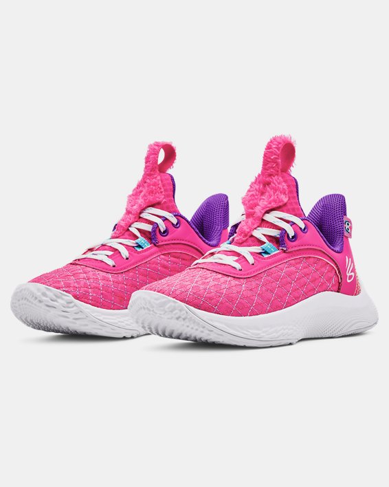 Pre-School Curry 9 Basketball Shoes, Pink, pdpMainDesktop image number 3